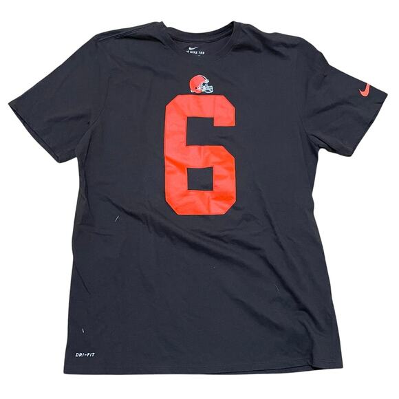 Nike Dri-Fit Men's XL Brown Orange Cleveland Browns Baker Mayfield #6 NFL TShirt - Picture 1 of 4
